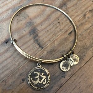 Alex Ani Brass Om Bangle Bracelet Russian Gold